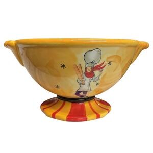 Jennifer‎ Brinley Certified International Cafe Girl Chef Whimsical Bowl Yellow